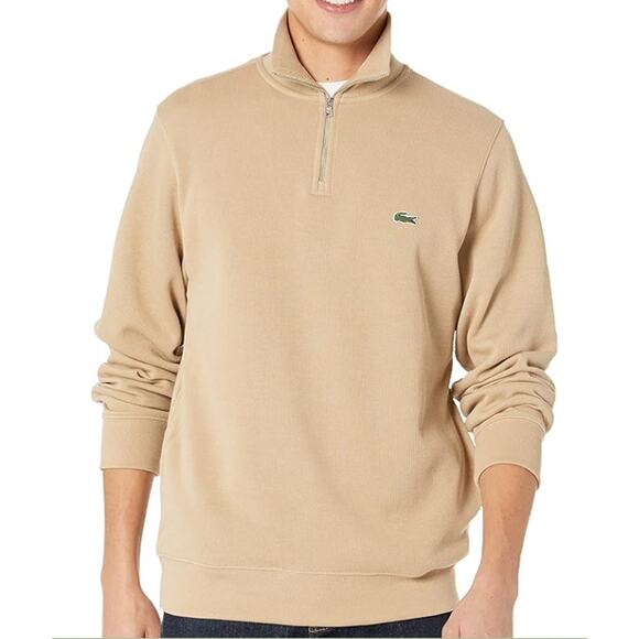 Lacoste Men's Long Sleeve Quarter Zip Cotton Sweatshirt Viennois 2XL - Picture 1 of 3